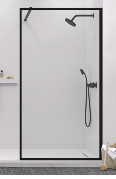 Mampara de ducha de panel perfil negro
